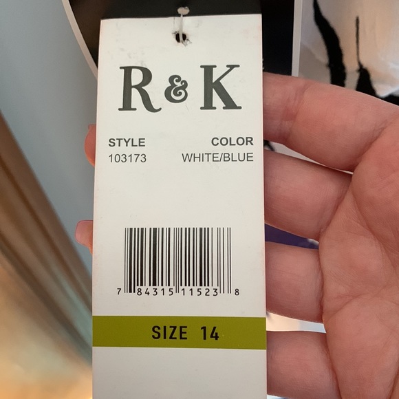 R&K Originals White/Blue/Purple Floral Ruffle Dress - NWT - Picture 8 of 12